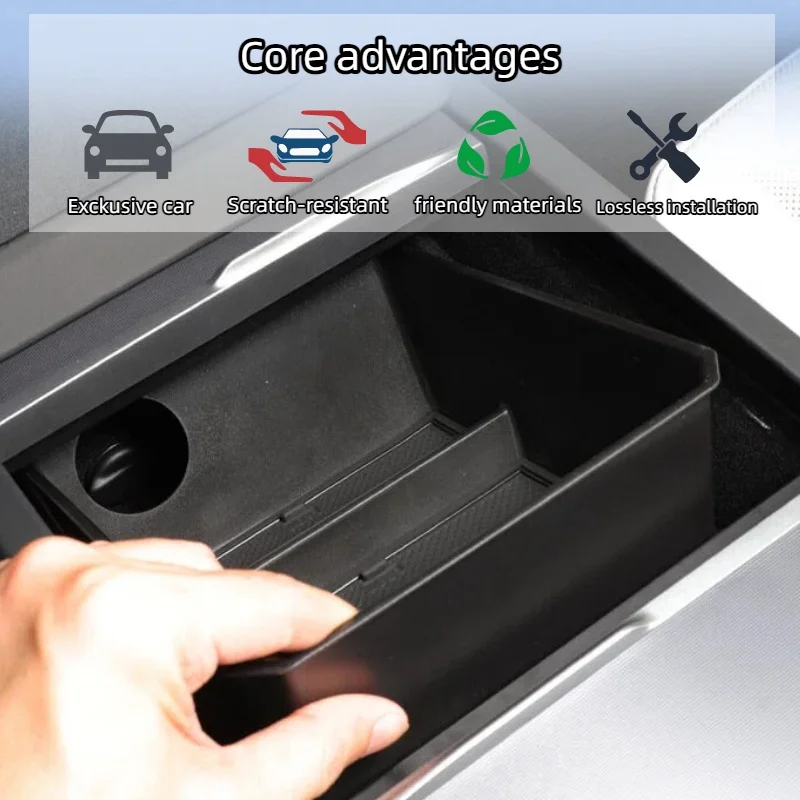 For New Tesla Model 3 Highland 2024 Central Console Lower Layer Storage Box Modify Organizer Case Tray Car Interior Accessories