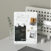 Magnetic Bulletin Board with Stand Magnetic Board for Tabletop with Magnetic Clamp Metal Board for Magnets Display 2