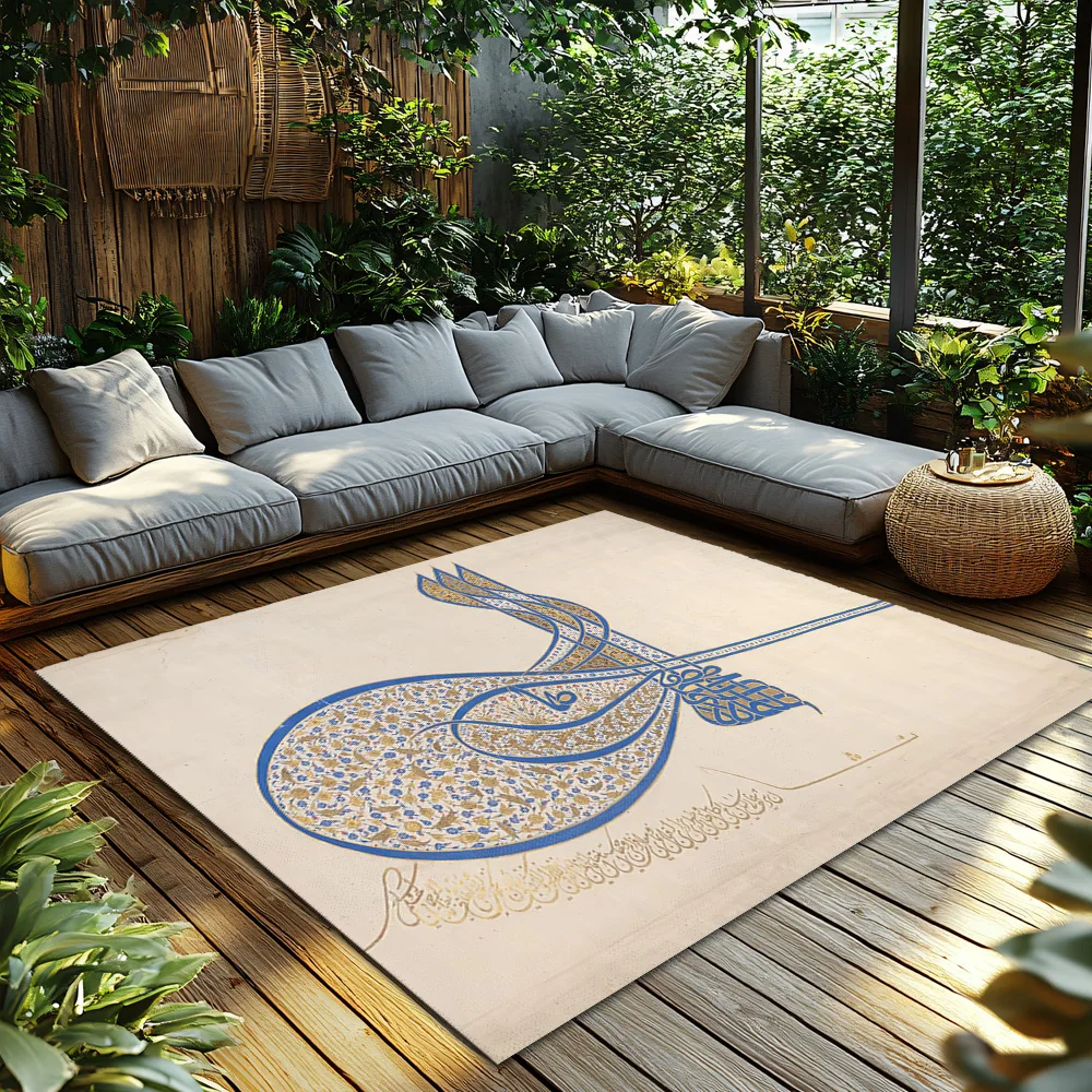 Arabic Calligraphy Wall Art Islamic Home Decor Muslim Prayer Area Rug Gift Modern Abstract Geometric Pattern Living Room Bedroom
