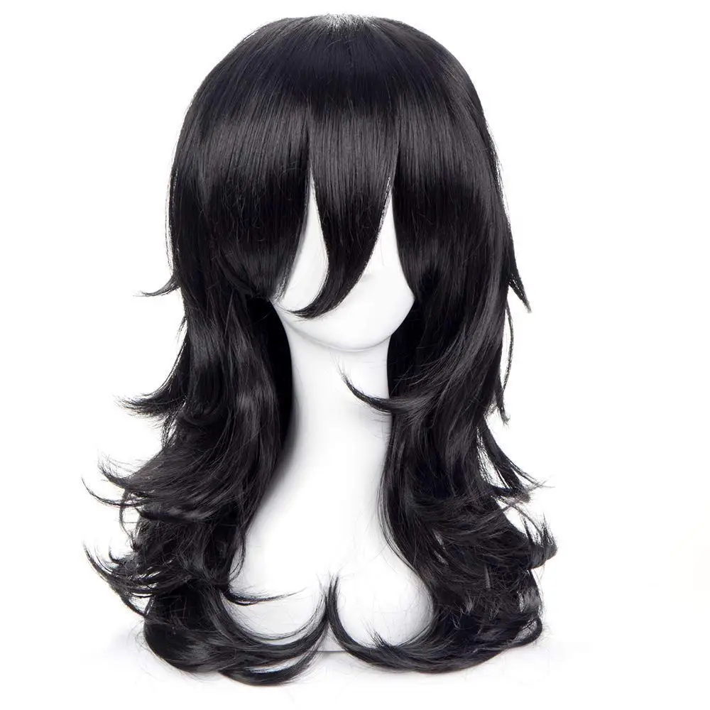 Halloween Cosplay Wig Anime Black Long Wave Women Costume Hair Wigs for Adult Cos Anime Party Halloween Christmas Comic