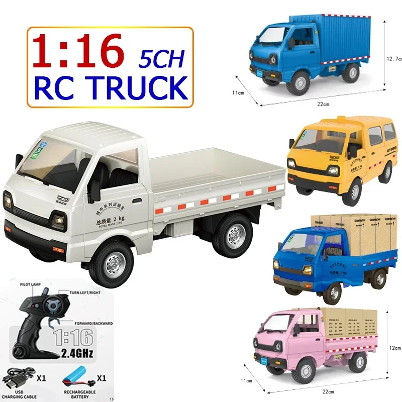 1:16 Remote Controlled RC CAR Small Cargo Truck Floating Van Small Truck Micro Truck Pickup LED Truck Boys Girls Birthday Gift