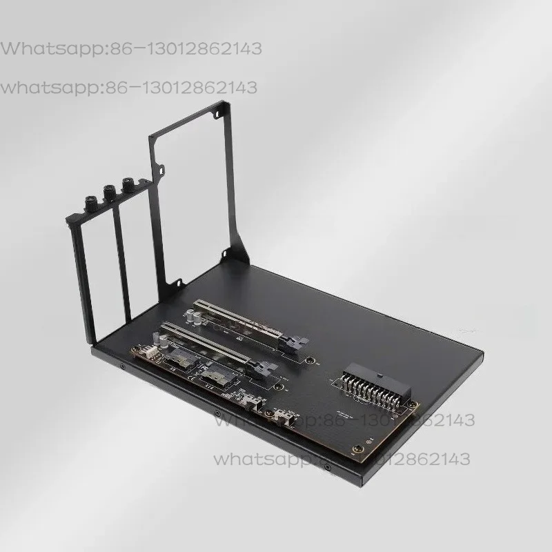 2026Support double pour cartes graphiques - Carte d'extension PEX8749 PCIe 3.0 X16/x8 avec alimentation ATX