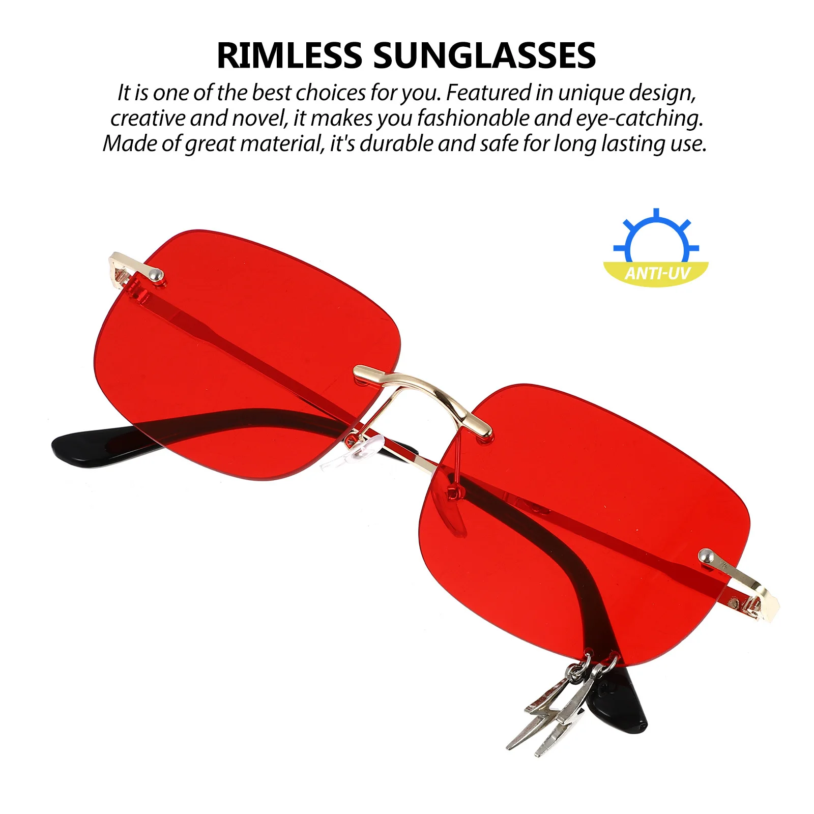 

Frameless Sunglasses Unique Chic Look for Party Events Fun Decorative Props Excellent Craftsmanship Suitable for Friends Family