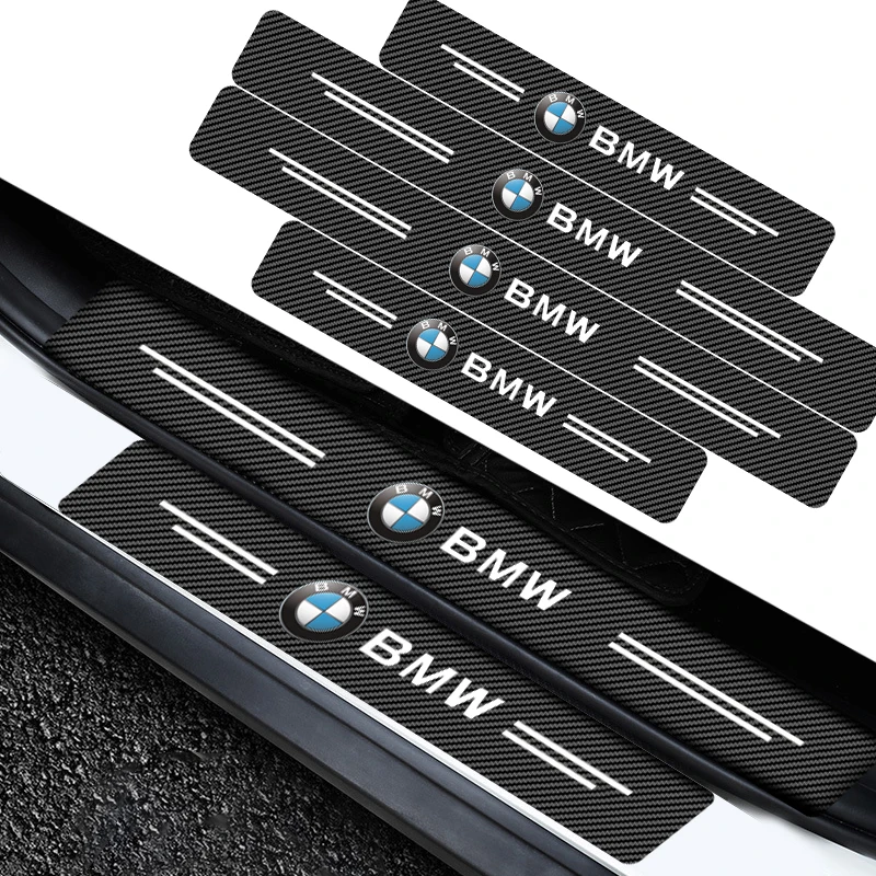 Car Styling Threshold Strip Stickers Auto Carbon Fiber Anti-Scratch Sticker Door Sill Protector For BMW M Performance M3 M5 M6