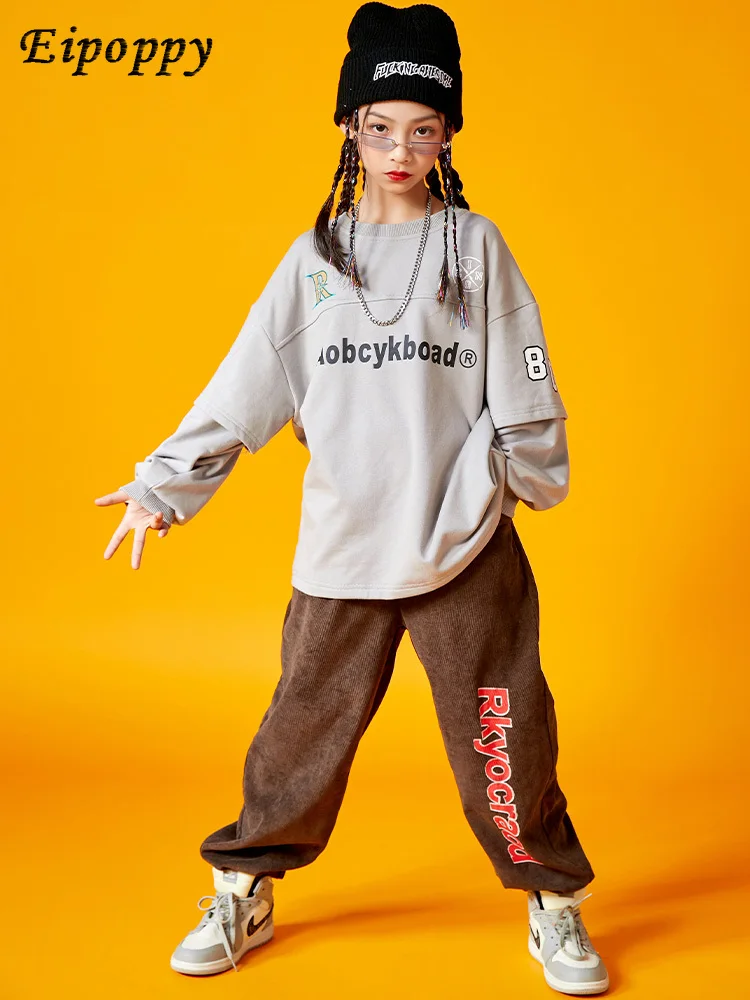 Boy Hip-Hop Costume Girls' Jazz Dance Long Sleeve Trendy Clothing Performance Costume