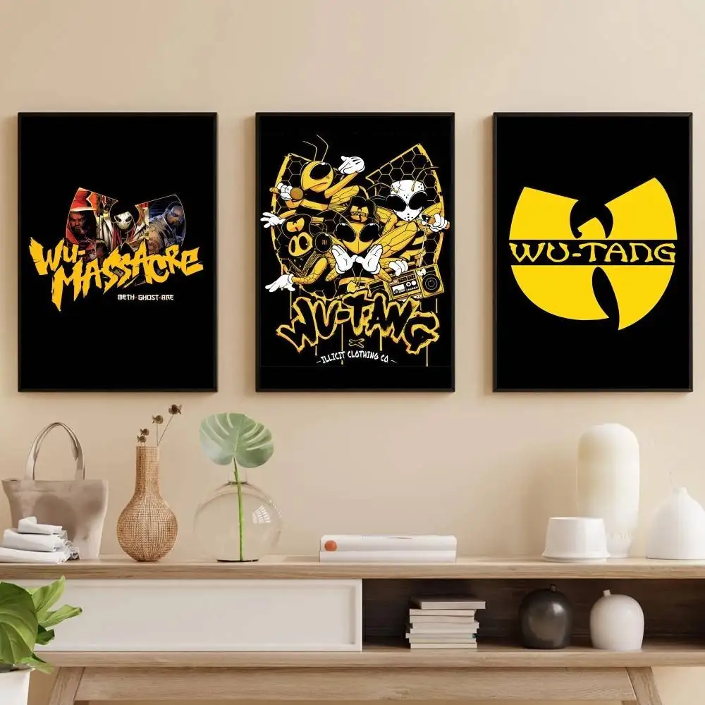 W-Wu T-Tang Clan affiche auto-adhésive Art papier imperméable autocollant café maison Bar salle