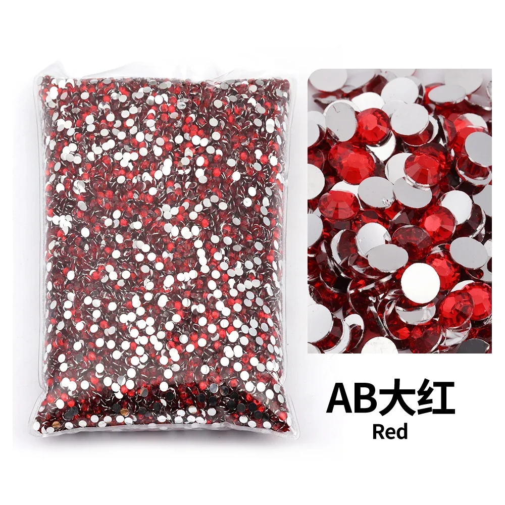 Scarlet Großhandel 2mm 3mm 4mm 5mm 6mm Harz Nicht Hot Fix Strasssteine Flache Rückseite Kunststoff Kristalle Nagel DIY Glitzer Strasssteine