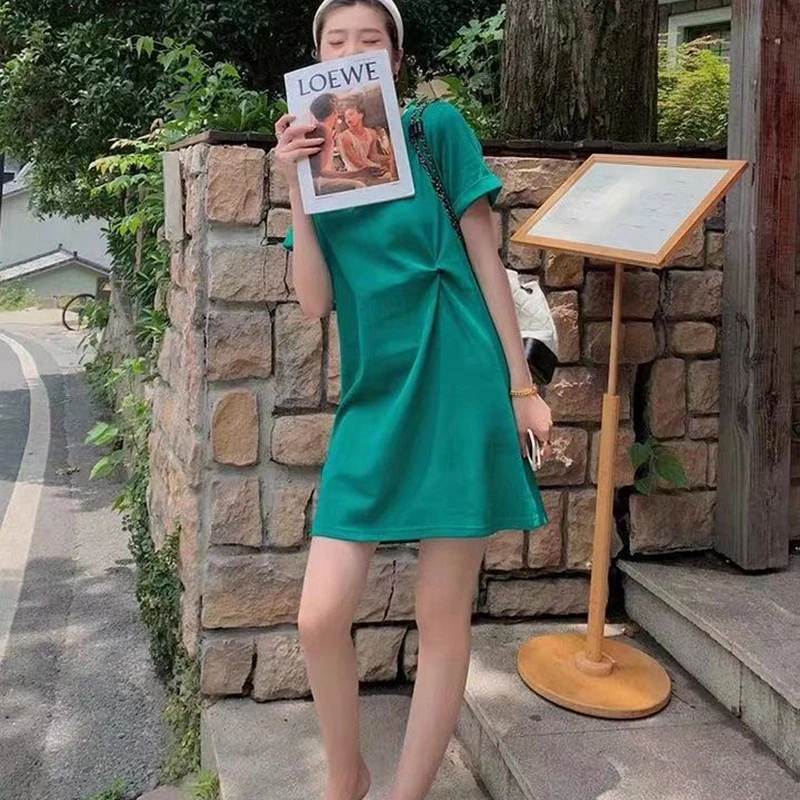 Letnia, codzienna sukienka T-s – Korean Style A Line Shirt Dress recenzja i cena