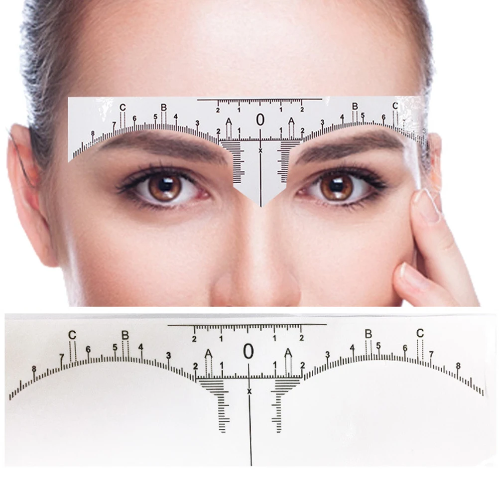 100Pcs Eyebrow Ruler Positioning Curved Shaper Ruler Precise Measuring Tool for Microblading Professional