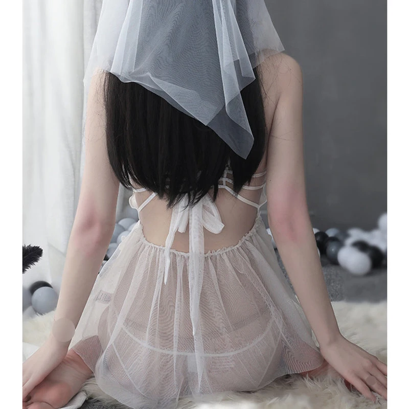 المرأة العروس الأبيض مثير موحدة إغراء الاباحية زهرة الدانتيل الزفاف مجموعة الملابس الداخلية الفتيات شبكة لطيف فستان الزفاف تأثيري ازياء