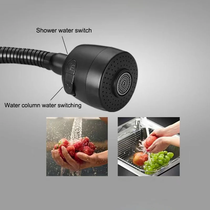 

Kitchen Faucet Stainless Steel Sink Flexible Hose Cold Water Two Modes Tap Sink Wall Mounted Faucet G1/2Inch Thread