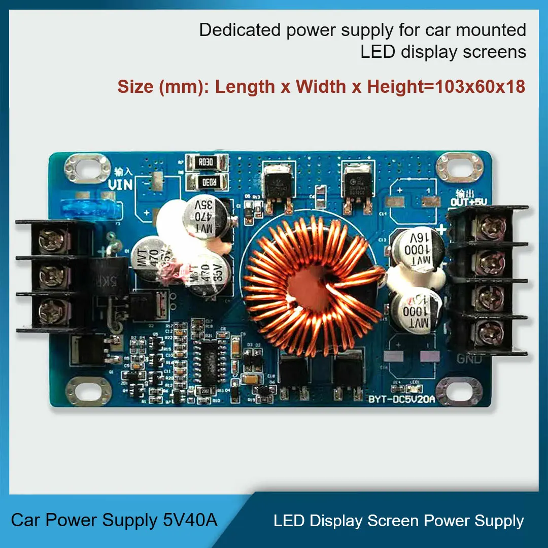 Tensão de entrada DC 5V 20A/40A Conversor Fonte de alimentação de corrente constante Driver LED 10V-36V Power Display LED