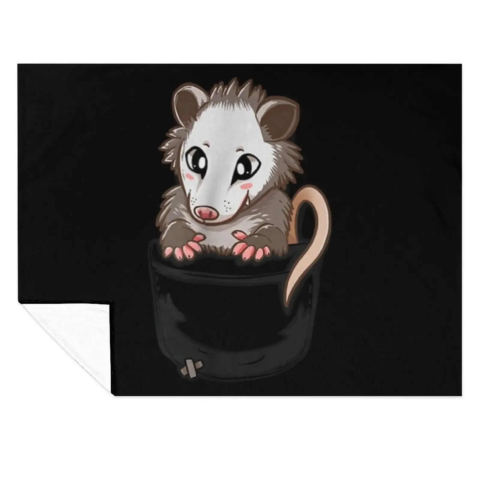 

Pocket Cute Opossum Throw Blanket Summer Vintage Sleeping Bag warm for winter Blankets