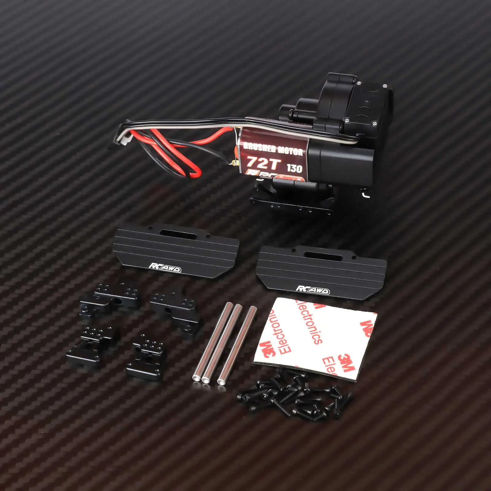 RCAWD – ensemble moteur en alliage 2 vitesses 72T 130, boîtier de boîte de vitesses de Transmission pour AXIAL 1/24 SCX24 Rock Crawlers, pièces de mise à niveau