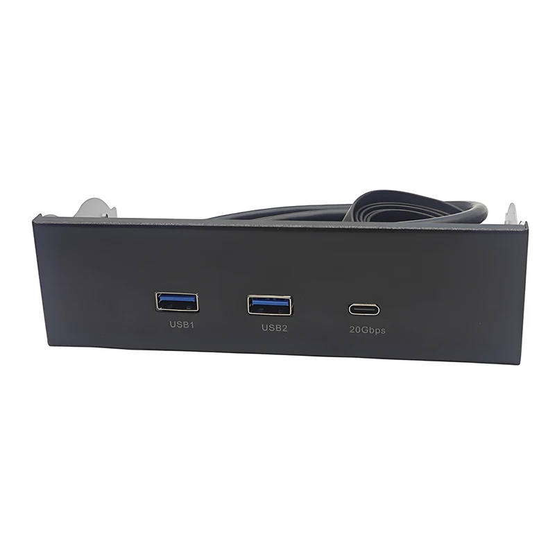 2-портовый USB 3.2 GEN1 5 ГБ + 1-портовый адаптер-концентратор TYPE-C 10/20 ГБ USB3.0 19-контактный Type-E для настольных ПК 5,25-дюймовый компакт-дисков с отсеком USB3.2 Передняя панель