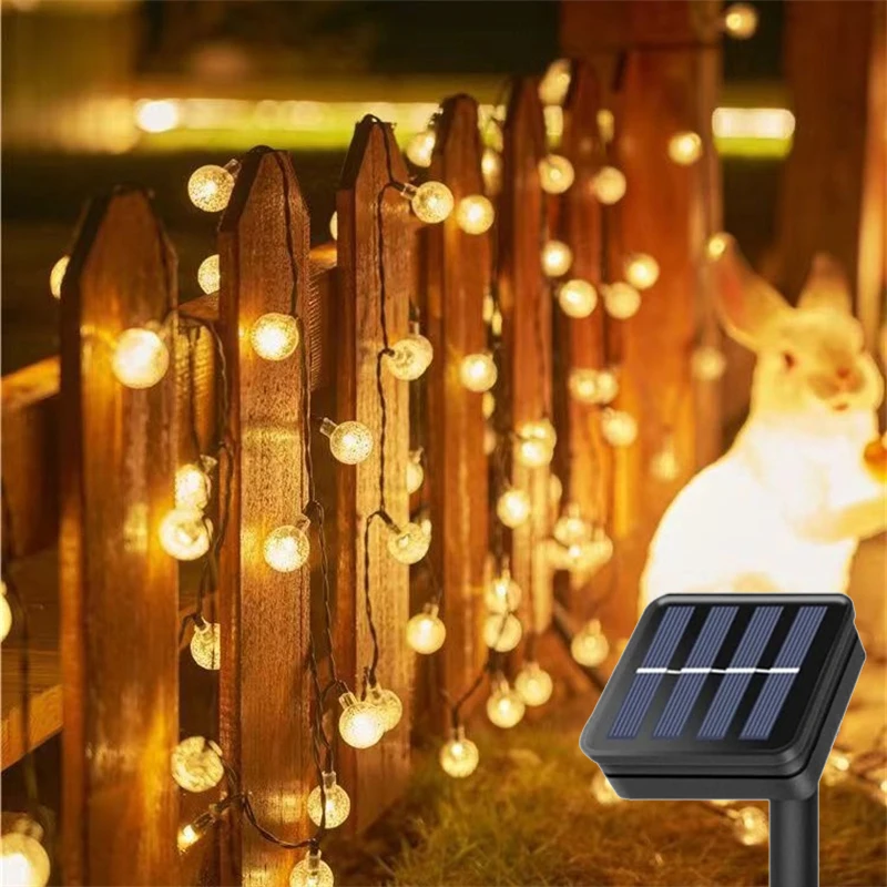 

Wedding Party LED Solar Light Festoon Crystal Ball Outdoor Garden Decor Fairy Garland Light Valentine's Day Ramadan Decoration