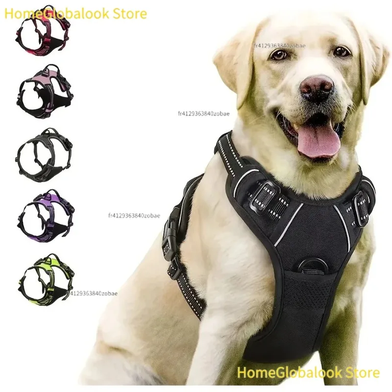 Kit completo de accesorios duraderos para perros, cinturón resistente, chaleco, equipo para pasear mascotas, equipo práctico para perros pequeños, medianos y grandes para paseos diarios, senderismo y actividades de entrenamiento al aire libre.