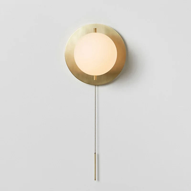 Crystal Wall Lamp Modern All Copper Luxury Villa Simple Parlor Creative Personality Bedroom Bedside Decoration LED Bracket Light