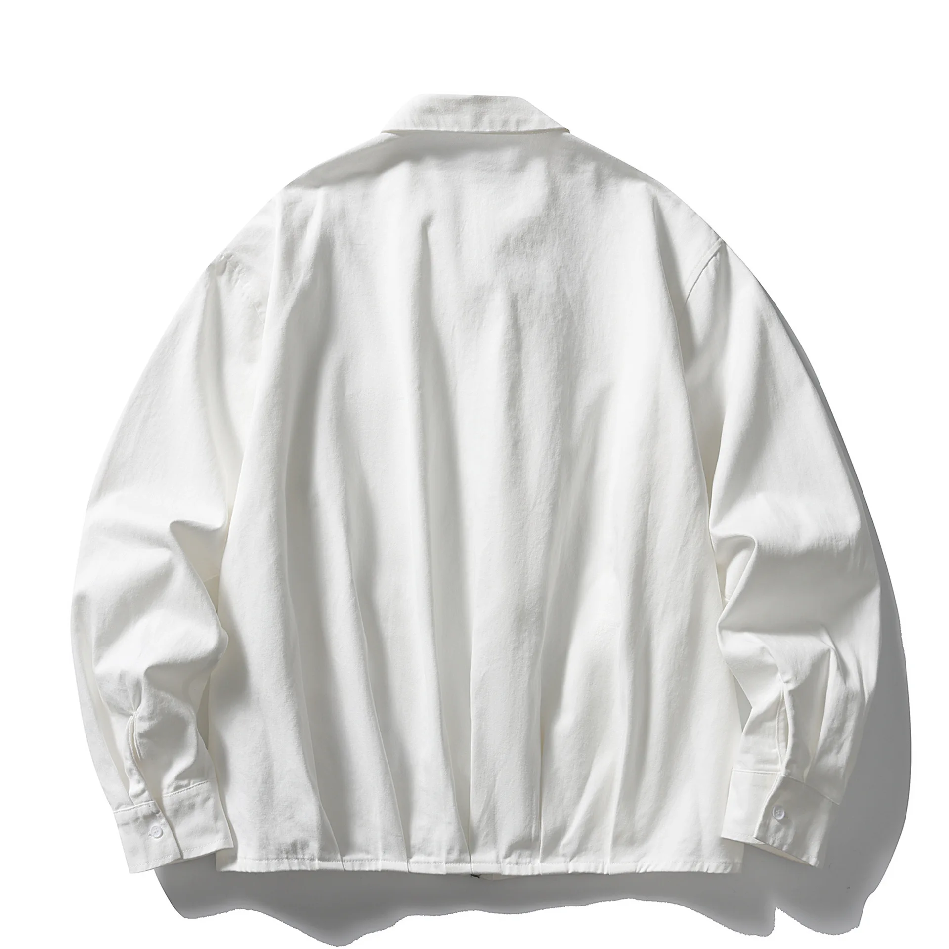 Japanese Commuter Oversized Cleanfit Long-Sleeve Shirt Unisex Loose-Fit Pure 100% Cotton Workwear Shirt Couple Casual Jacket