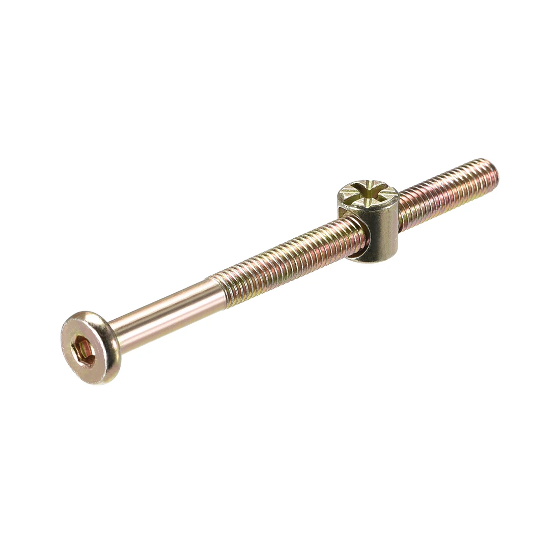 Uxcell 6-30pcs M6 Furniture Bolts Nut Hex Socket Cap Screw 70-110mm Zinc Plated Baby Bed Bolts Barrel Nuts For Crib Cabinet
