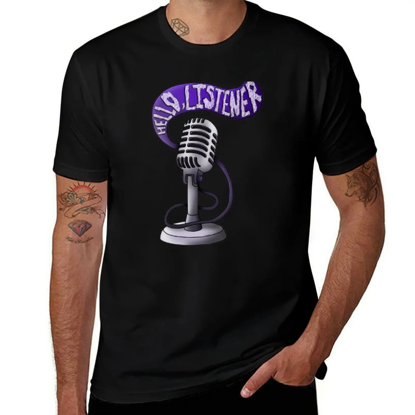 Microphone Static T-Shirt Classic Basic Casual T-Shirt