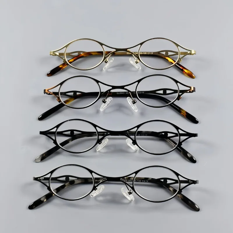 

Oval Alloy Glasses Small Frame Men Myopia Prescription Eyewear Lightweight Women Optical Reading Office Personalized Eyeglasses