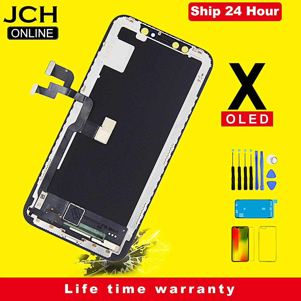 OLED For iPhone X LCD Display Touch Screen Digitizer Assembly No Dead Pixels for iPhone X Screen Replacement OLED GX True Tone