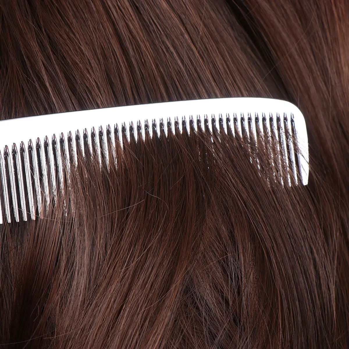 2Pcs Stainless Steel Hair Styling Combs Bright Silver Large Size Fine Teeth Combs Hair Spray Distribution Hairdressing
