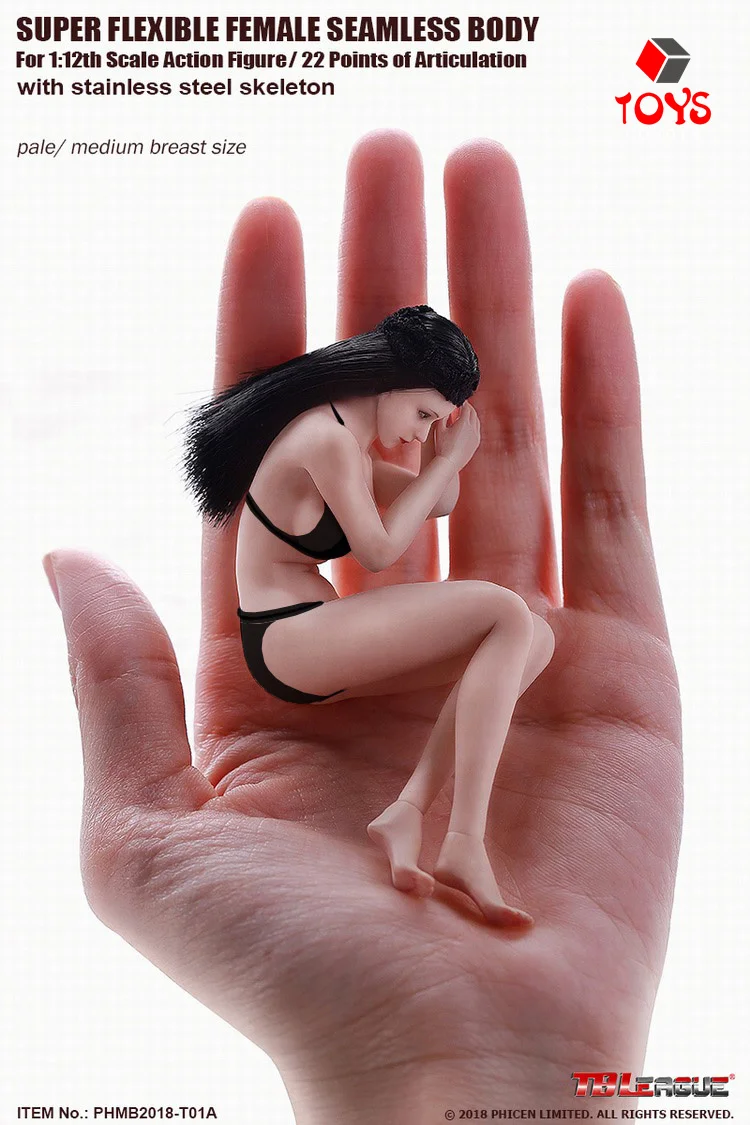 Tbleager PHMB2018-T01A T01B 1/12 مقياس 6 بوصة أنثى سلس الجسم مع رئيس شاحب Suntan متوسطة الثدي فتاة عمل الشكل الجسم