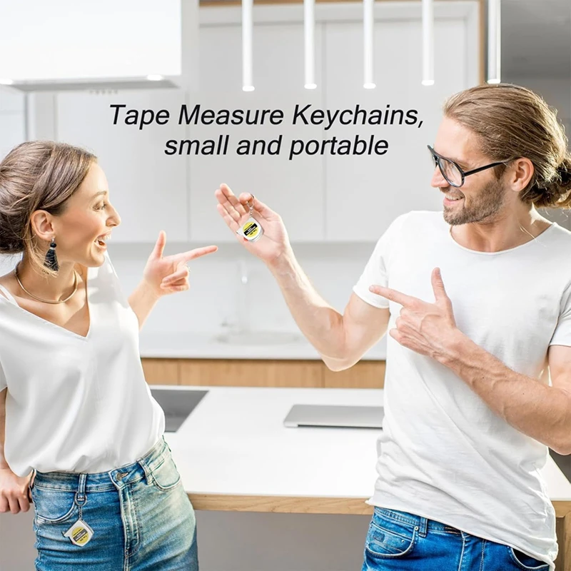 Tape Measure Keychains Functional Retractable Measuring Tape Keychains With Slide Lock For Construction Party,1M/3FT