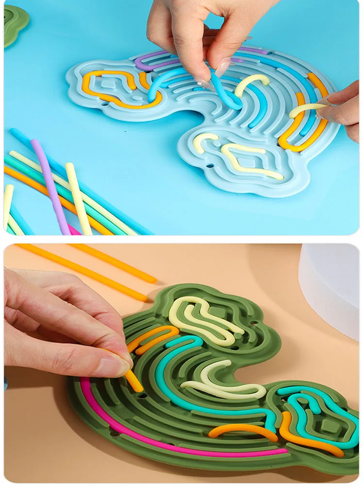 Silikon-Sensorik-Matte zur Stresslinderung, Stressabbau-Spielzeug, Aktivitätsbrett, Puzzle-Spielzeug, Quetsch-Stressabbau-Spielzeug, Fidget-Spielzeug – Detail 17