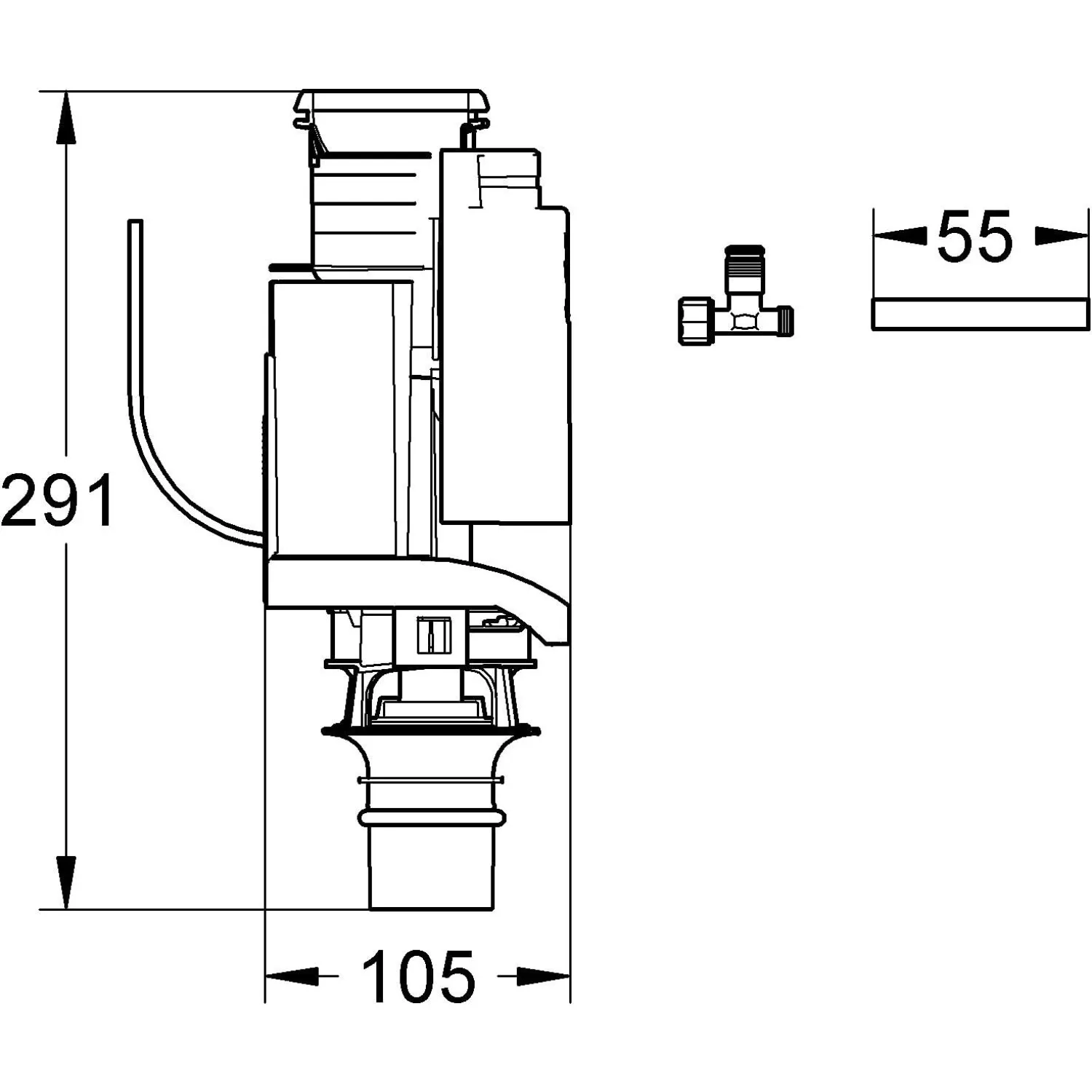 Toilet Tank Inlet Valve Compatible with GROHE 38735000 AV1 Conversion Kit Gray Version