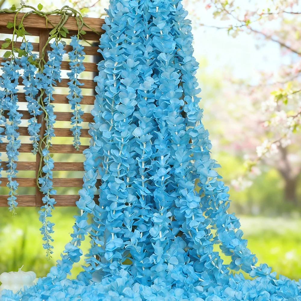 5/10 Peças de Guirlanda de Rattan Artificial de Seda Sakura de 100cm para Arco de Casamento, Jardim, Decoração Romântica para Casa e Ambientes, Presentes DIY de Grande Sucesso
