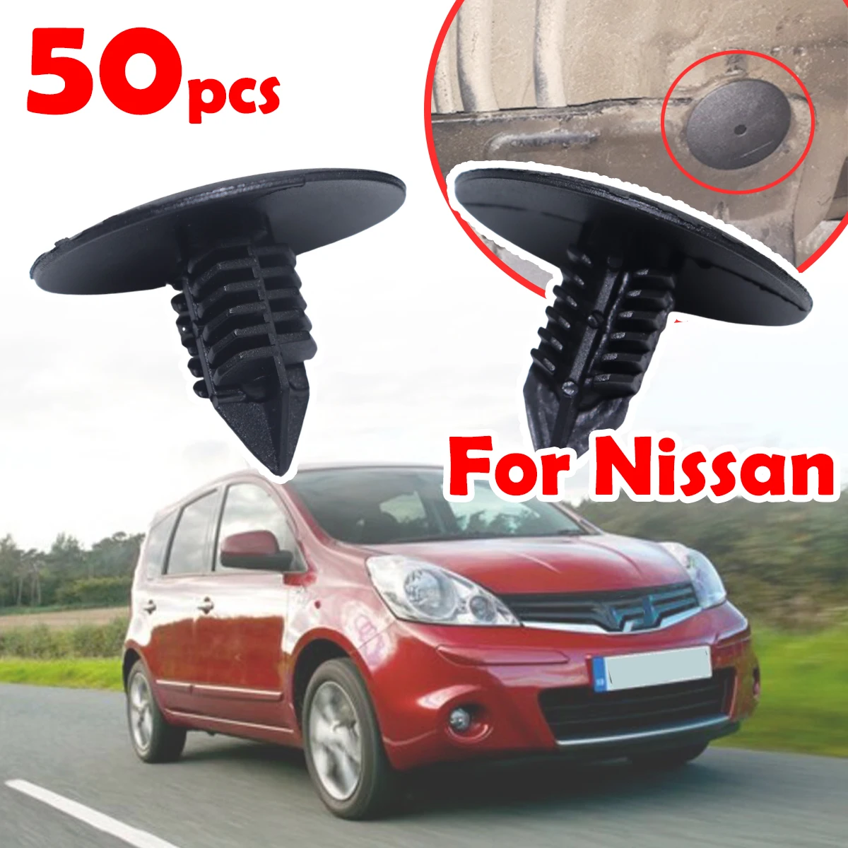 

50pcs Car Wheel Arch Liner Splash guard Clips Plastic Fastener For Nissan JUKE NV300 PRIMASTAR 7703077435 Tool-Free Installation