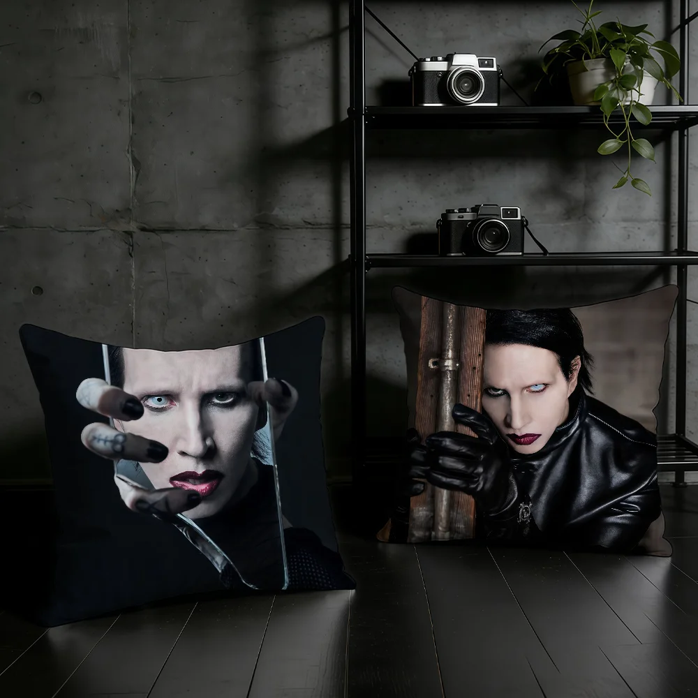 M-Marilyn Singer M-Manson cushion cover Birthday Anniversary Gifts Double Sided Printed Zipper Cushion Cover Soft Skin Bedding
