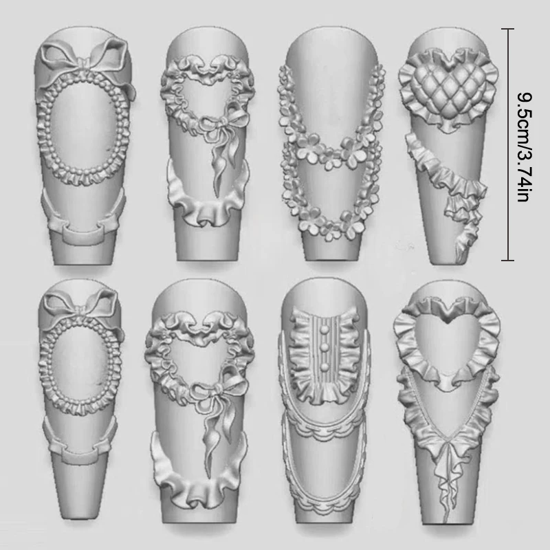 Fiocco Nastro Stampo per unghie in silicone Fiore Decorazioni per unghie Unghie Design fai da te Estampaggio stereoscopico Strumenti per manicure