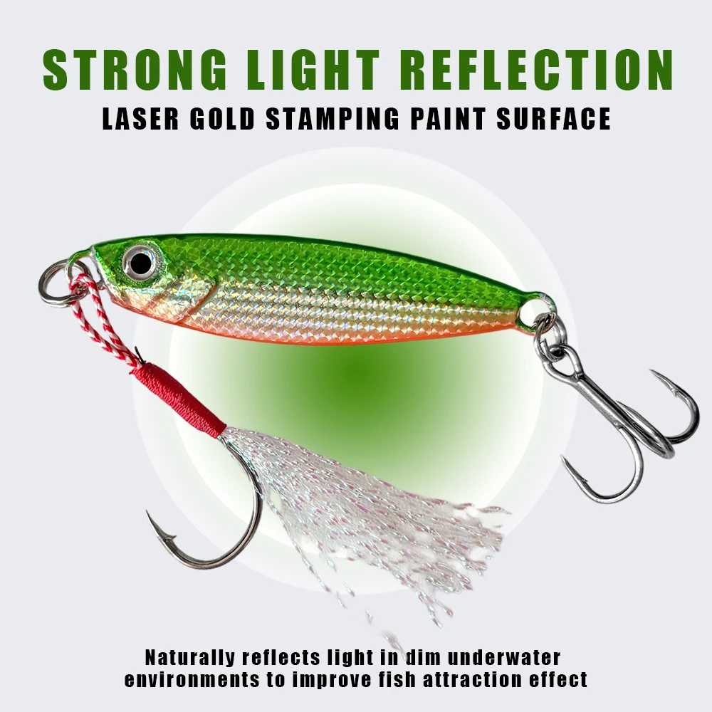 5 Stück 10g/15g/20g Metall-Jig-Angelköder-Set - Künstliche Barschköder, Forellen-Jigging-Köder für Süßwasser- und Salzwasserangeln – Detail 2
