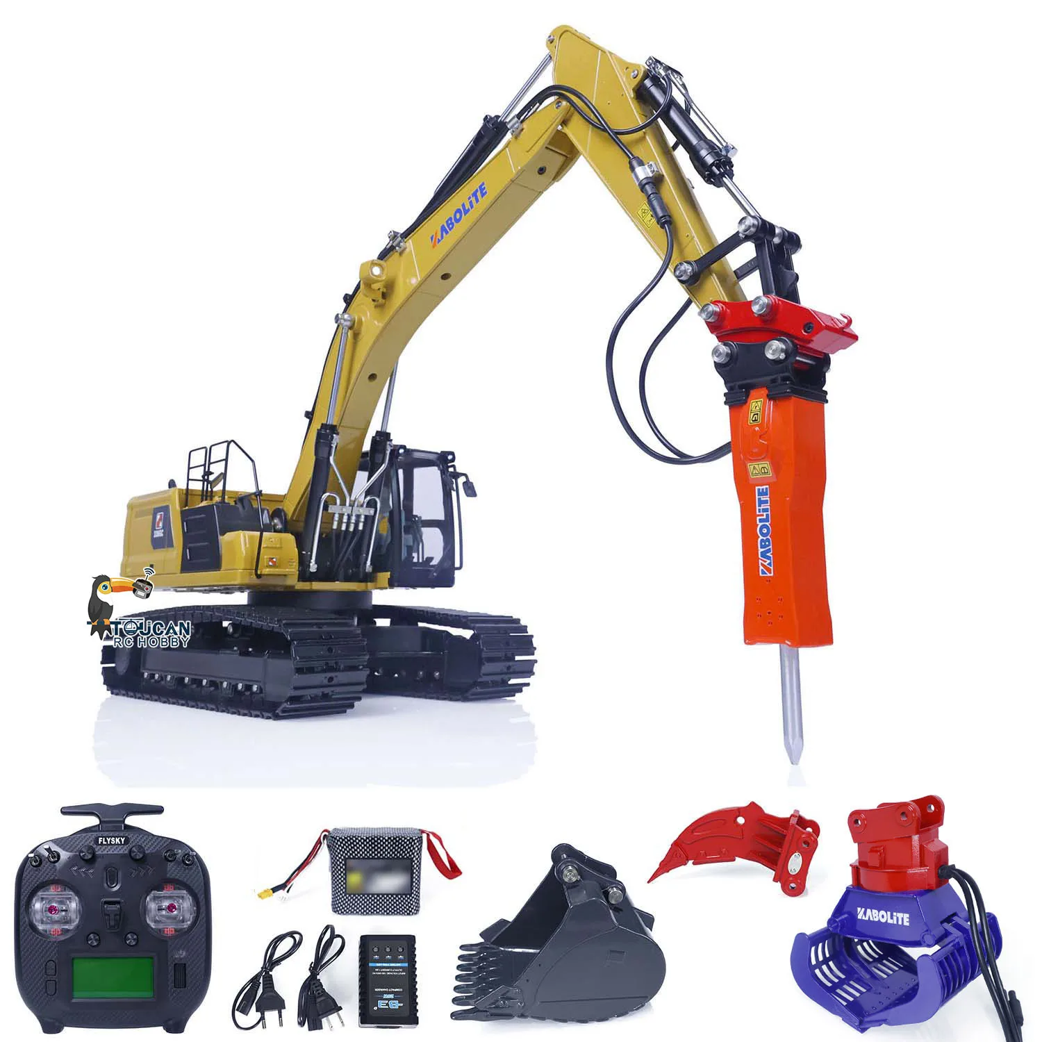 Kabolite K336GC RC Hydraulic Excavator RTR Upgraded K961 100S 1/18 Construction Digger Light Model Toy TH22749