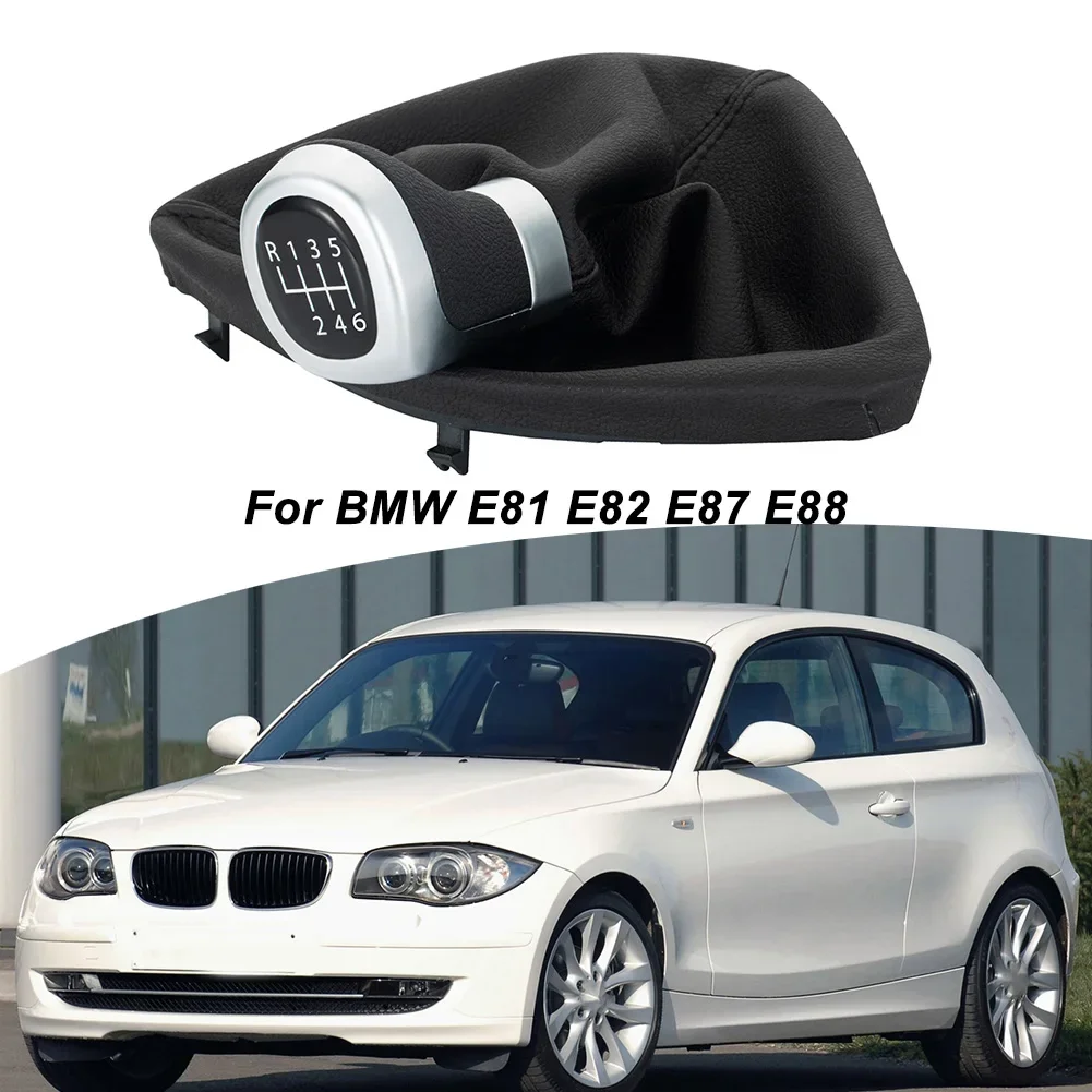 Black Shift Knob For BMW Wear-resistant ABS And Leather Material Easy To Use Light Weight No Deformation Quick Installation