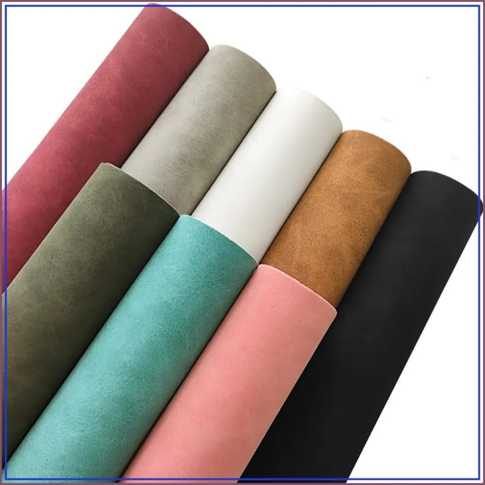 

8 Pcs Faux Suede PU Leather Fabric, Soft Smooth Synthetic for Handicraft DIY Projects (21x30cm)