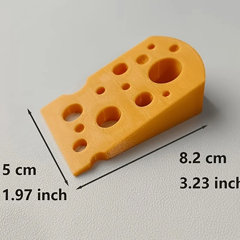 Niedlicher Käseförmiger Türstopper, kann auch als Schreibtisch-Deko verwendet werden, ein interessanter und praktischer Käse-Türstopper. – Detail 2
