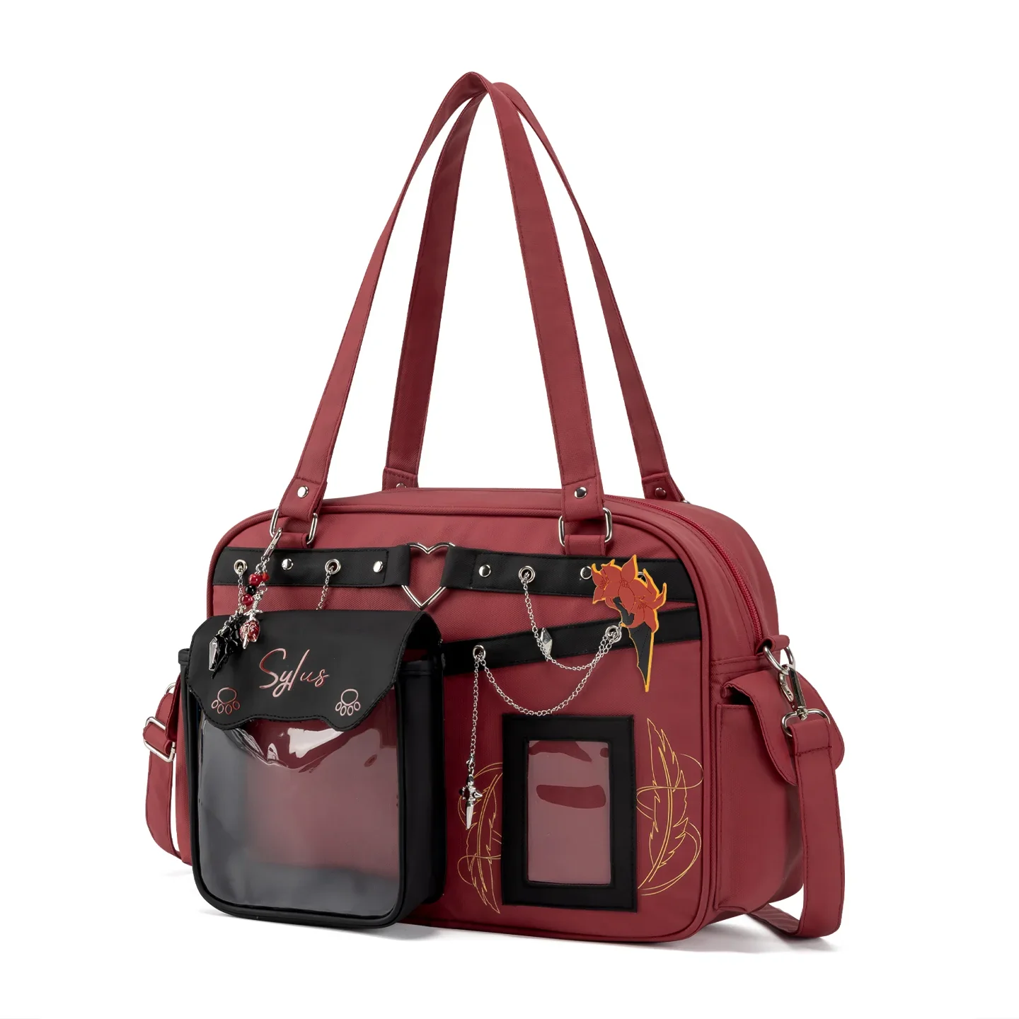 

Kabaqoo Love and Deepspace Canvas Tote Bag Women's Fashion Cross-body Shoulder Bag Cute Multi-function Large Capacity Girl Bag