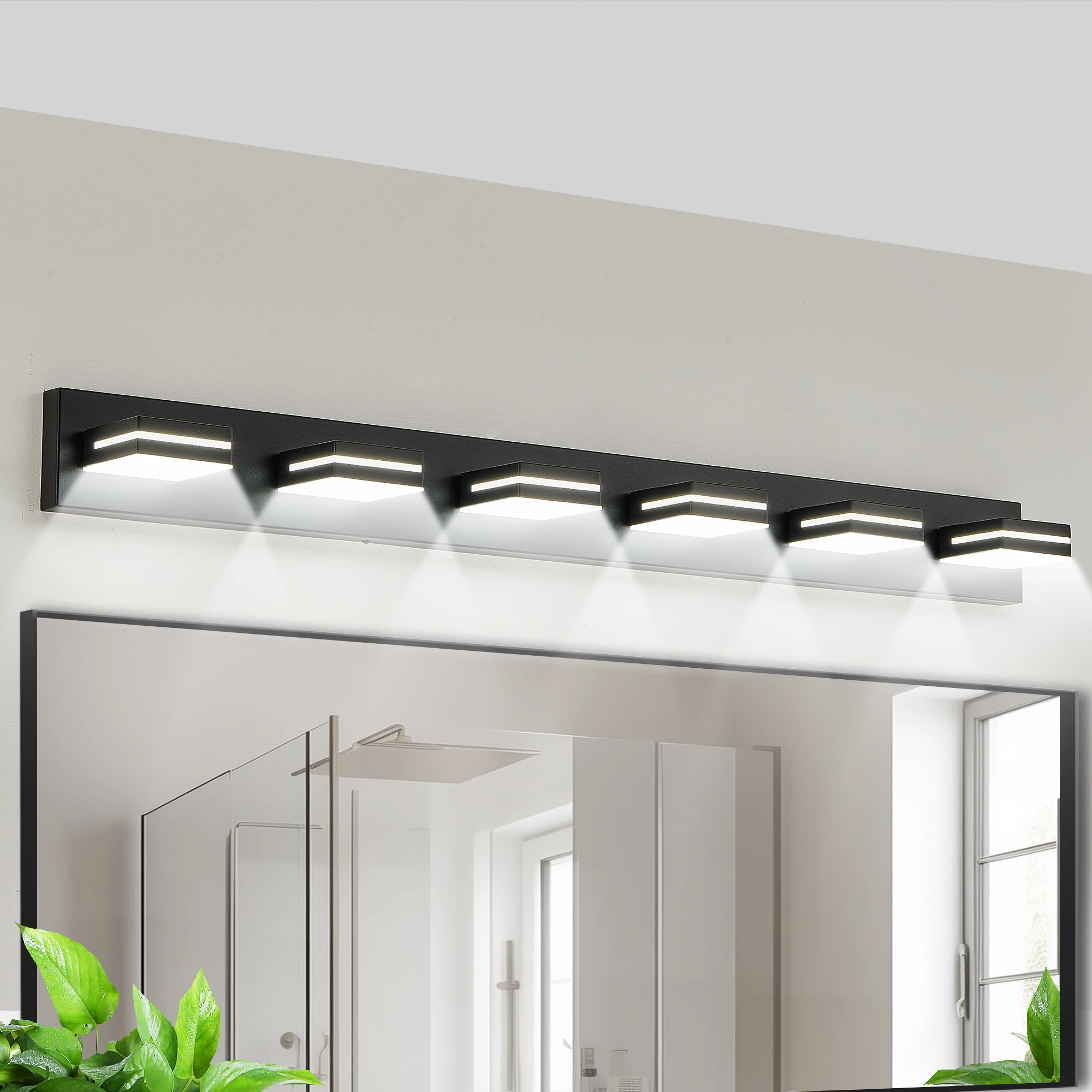 6-Light LED Cool White Vanity Light Wall Sconce for Bathroom and Mirror Sleek Minimalist Design Energy-Efficient Easy to Install