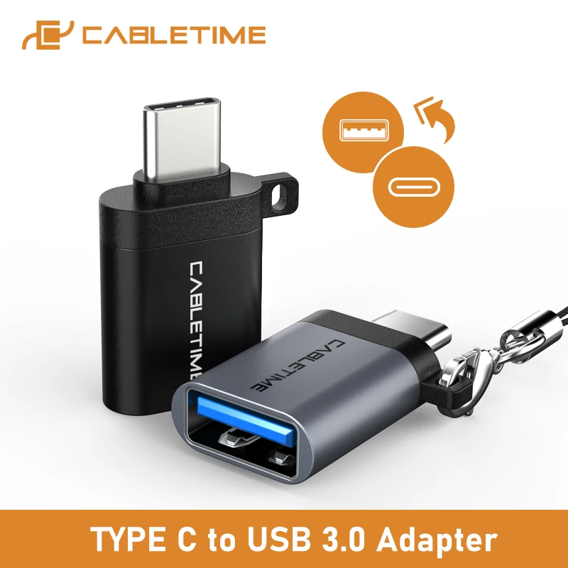 CABLETIME Type C OTG Adapter to USB3.0 A Sync data Charging Converter for USB C Mobile phone Huawei Mate30 LG Oneplus 8T C367