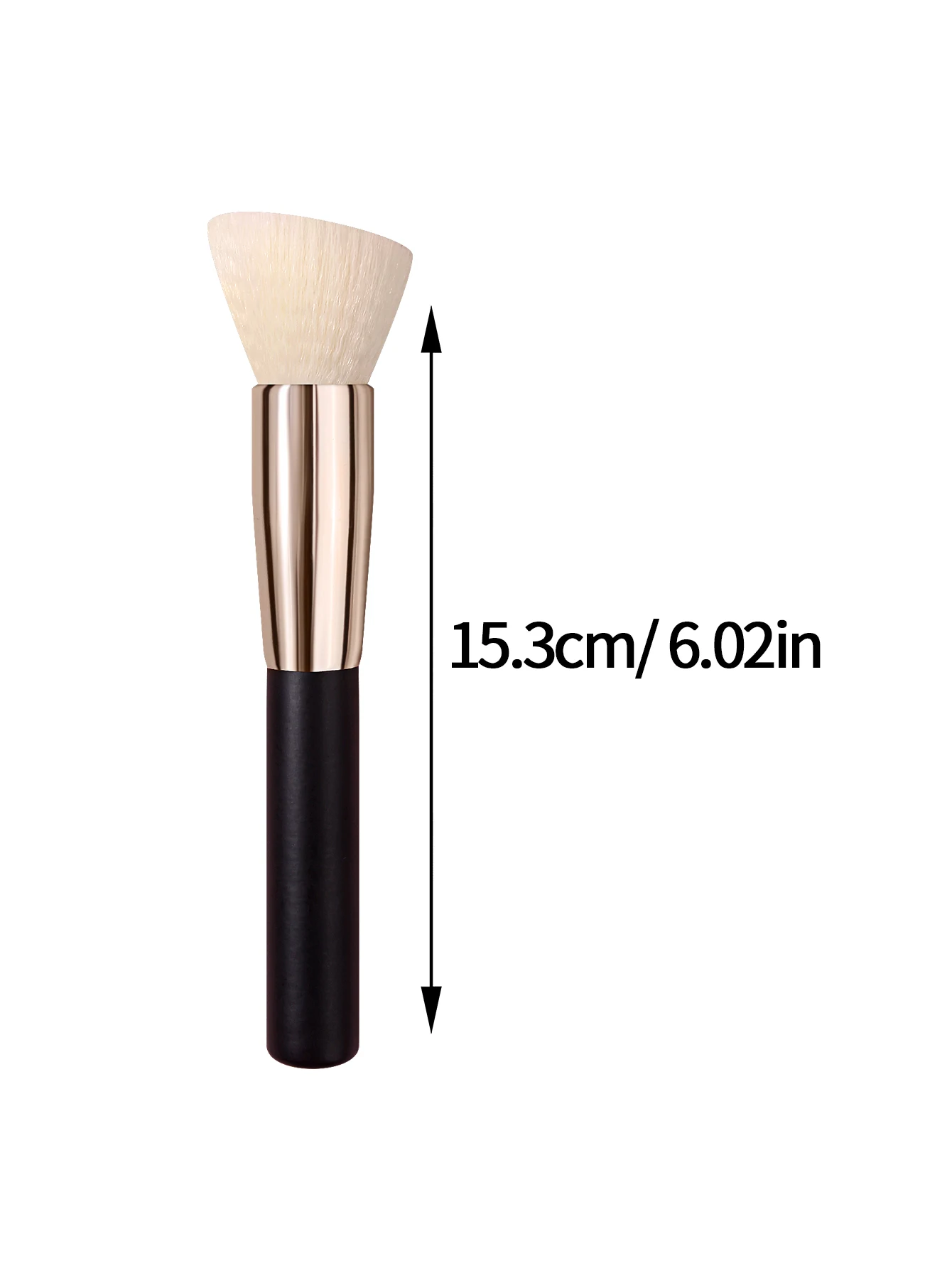 1Pc Angled Blush Makeup Brush Soft Fluffy Hair Black Handle Multifunctional For Blush Highlight Contour Face Cosmetic Applicator