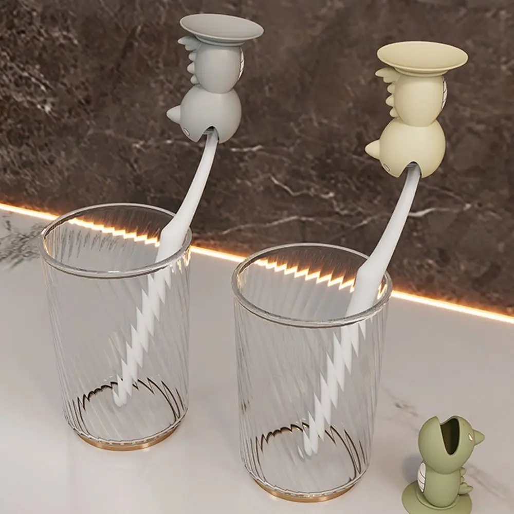 Gifts Portable Toothbrush Protective Cover with Suction Cup Silicone Toothbrush Holder Dinosaur Multi-function Toothbrush Covers
