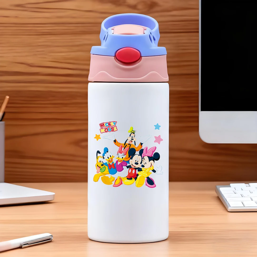 

Disney vacuum cup featuring classic cartoon characters Mickey Minnie Donald Duck Huey Dewey and Louie 304 stainless ste