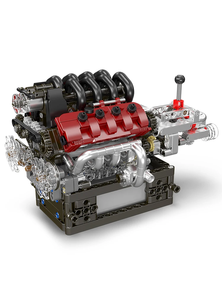 Mould King 10227 Technisches Auto-Spielzeug Der Motorisierte GranTurismo S V8 Motor + Getriebe Baustein-Set Kinder Weihnachtsgeschenk