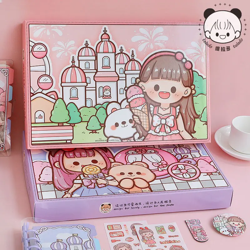 Telado Kawaii Handbook Set Gift Box Cute Handbook Journals Notepad Diário Notebook Simples Student Hand Account Gift