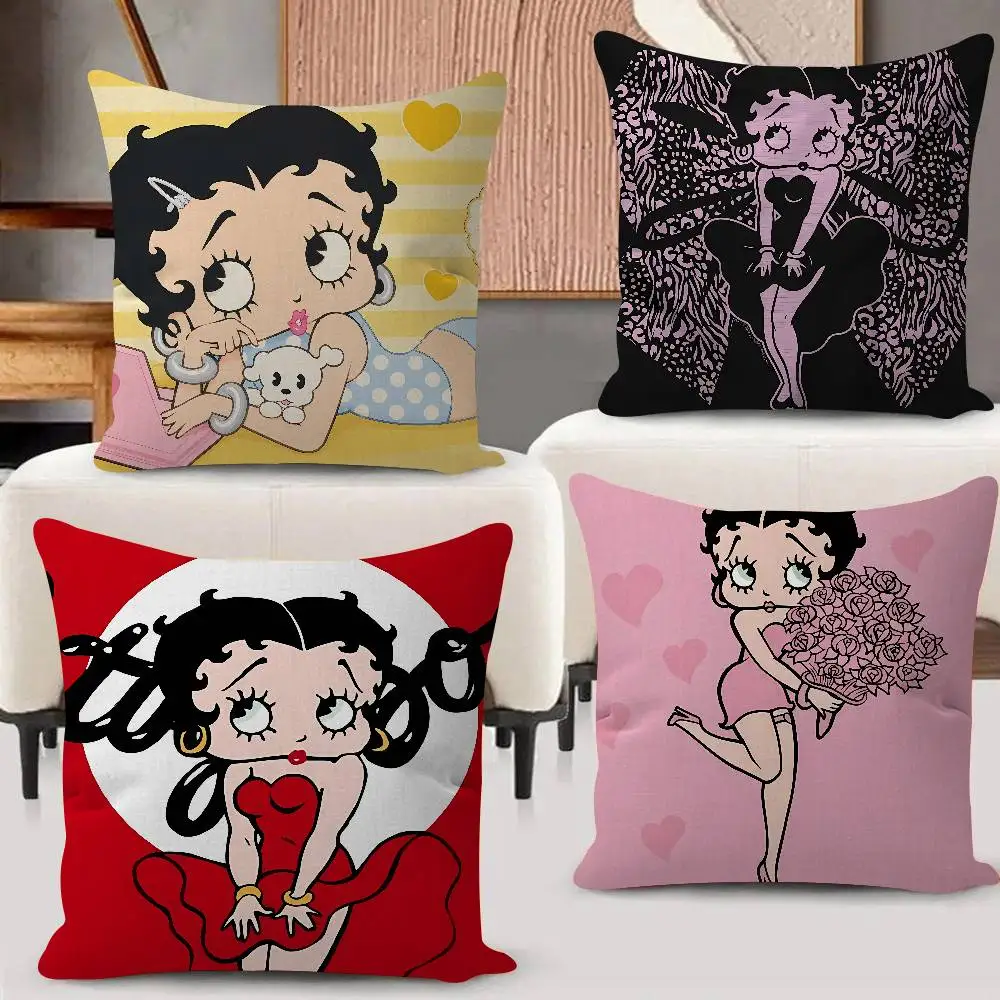 Cute B-Betty Sexy Boop Cushion Office Cushion Pillowcase Car Cushion Cover45X45CM Lumbar Pillowcase Sofa Pillowcover